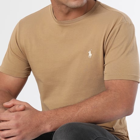 Polo Ralph Lauren - Tee Shirt Original Player Custom Slim Fit Camel