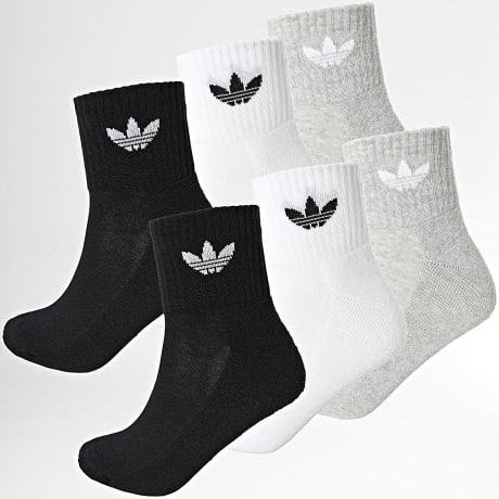 Adidas Originals - Set van 6 paar sokken IJ5628 Zwart Wit Heide Grijs