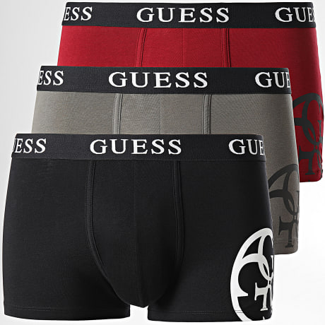 Guess - Set van 3 boxers U4RG04-K6YW0 Zwart Rood Grijs