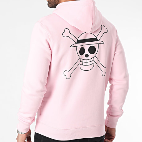 One Piece - Sudadera Mugiwara Big back Colores Rosa Negro