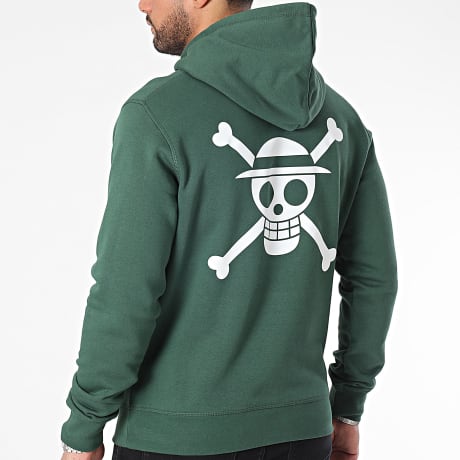 One Piece - Sudadera Mugiwara Big back Colores Verde Negro