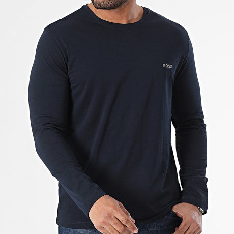 BOSS - Tee Shirt Manches Longues Mix And Match 50515390 Bleu Marine
