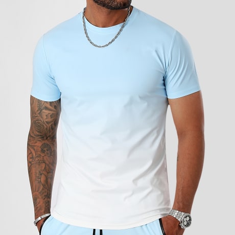 LBO - T-Shirt Dégradé 0170 Blu Chiaro Bianco