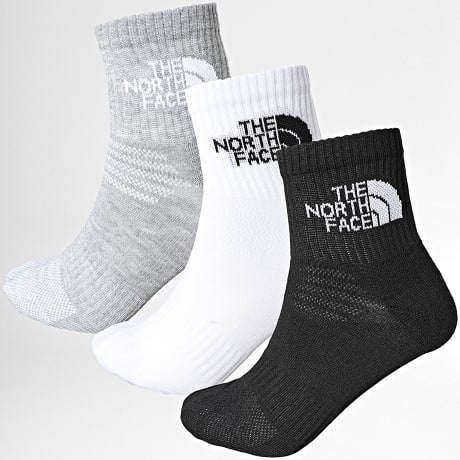 The North Face - Juego De 3 Pares De Calcetines Multi Sport Cush A882G Negro Blanco Gris Heather