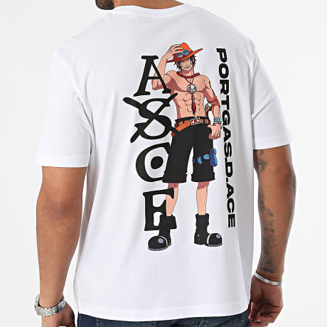 One Piece - Tee Shirt Oversize Large Tattoo Blanc