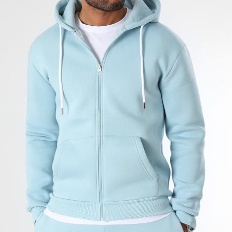 LBO - Lichtblauw 3347 Hooded Zip Sweat Top