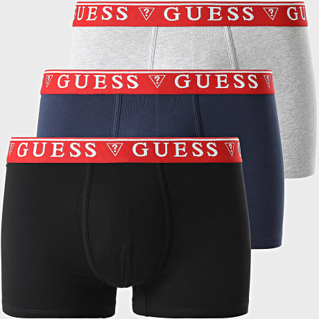Guess - Set van 3 boxers U97G01-KCD31 Zwart Navy Grijs Heather