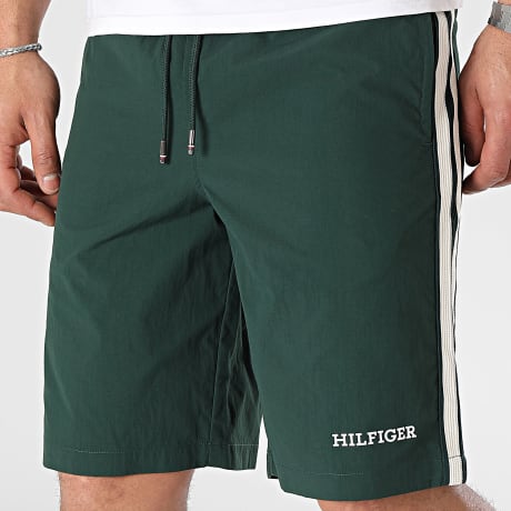 Tommy Hilfiger - Short Jogging A Bandes Track 4499 Vert Foncé