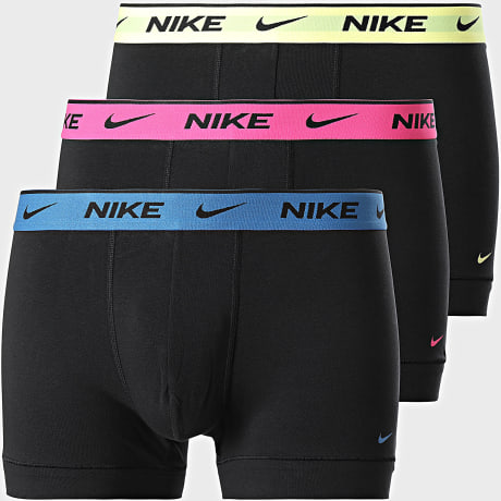 Nike - Lot De 3 Boxers KE1008 Noir Bleu Rose Jaune