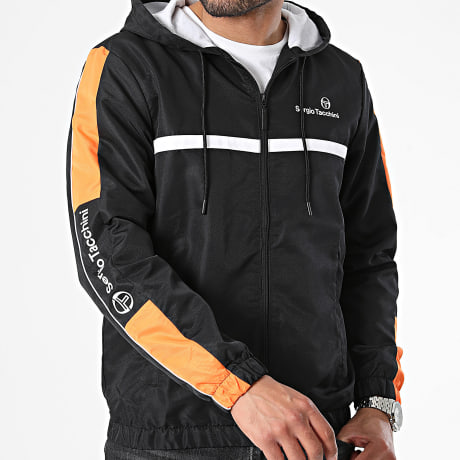Sergio Tacchini - Veste Zippée Capuche A Bandes Prannie 40530 Noir