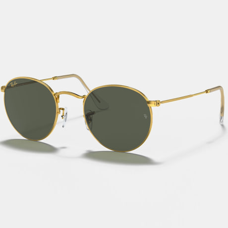 Ray-Ban - Occhiali da sole tondi in metallo RB3447 Oro Verde