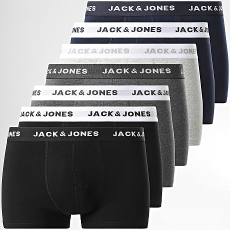 Jack And Jones - Pack de 7 bóxers Simply Basic gris jaspeado azul marino negro