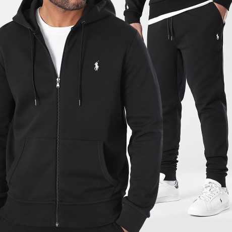 Polo Ralph Lauren - Ensemble Sweat Zippé Capuche Et Pantalon Jogging Original Player Noir