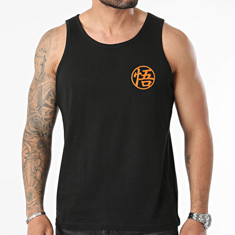 Dragon Ball Z - Goku Kanji Pecho Camiseta Negro Naranja