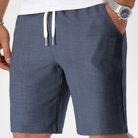 LBO - Pantalón Corto Chino Efecto Lino 1329 Azul Marino