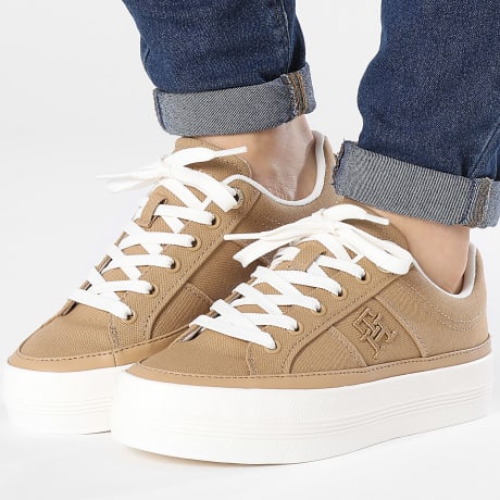 Tommy Hilfiger - Baskets Femme Vulc Canvas 8211 Classic Khaki