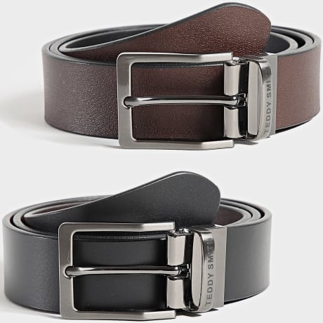 Teddy Smith - Ceinture Réversible Orwin 13616697 Noir Marron