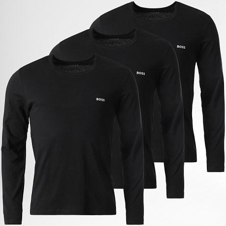 BOSS - Lot De 3 Tee Shirts Manches Longues 50492321 Noir