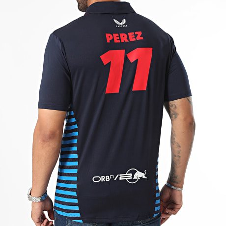 Red Bull Racing - Polo Manches Courtes Checo TM5886 Bleu Marine