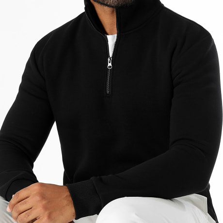 LBO - Hoge hals hoodie met rits 3475 zwart