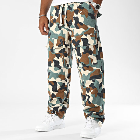 Fins de Séries - Cargo Pants Relaxed Fit Beige Marrón Azul Turquesa Camuflaje Jeans