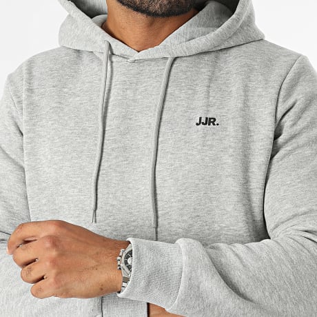 JJ Rebel - Sweat Capuche Rebel Logo Gris Chiné