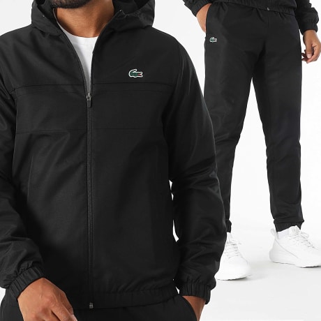 Lacoste - Zwart krokodillenlogo regular fit trainingspak