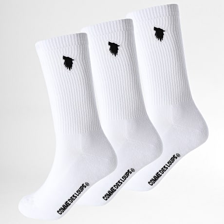 Comme Des Loups - Lote de 3 Pares de Calcetines ECUX3W Blancos