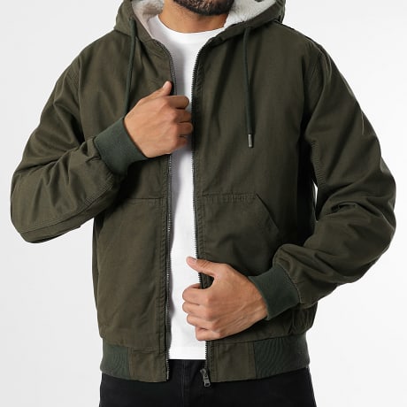 Fins de Séries - Chaqueta con capucha Sherpa 3612 Verde caqui