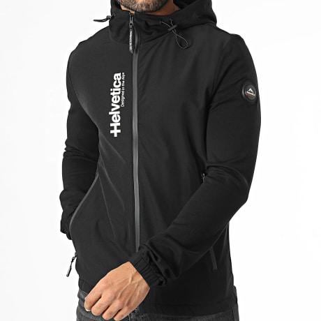 Helvetica - Chaqueta Beta negra con capucha y cremallera