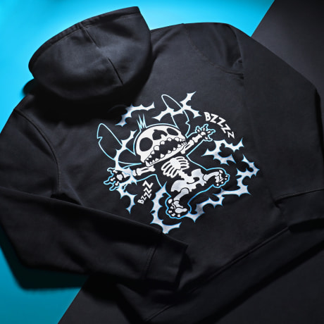 Disney - Electric Stitch Hoodie Black Light Blue