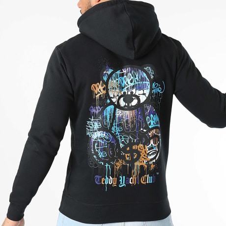 Teddy Yacht Club - Art Series Dripping Blue Hoodie Zwart