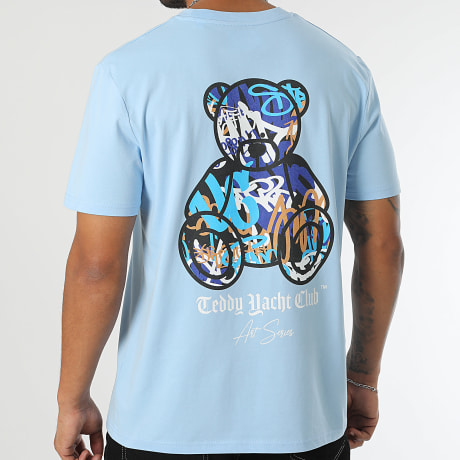 Teddy Yacht Club - Oversized Tee Shirt Art Serie Blauw Rug Lichtblauw