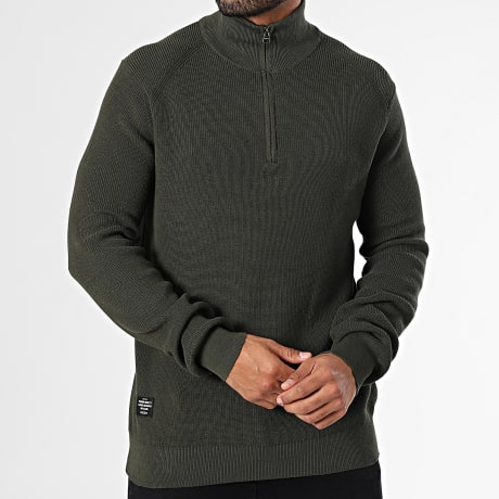 Deeluxe - Every 04V3502M High Neck Zip Sweater Dark Green