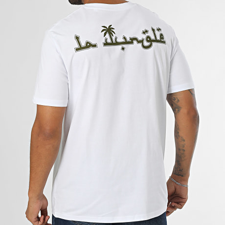 Mougli x La Jungle - Camiseta oversize Logo Blanco Verde Caqui