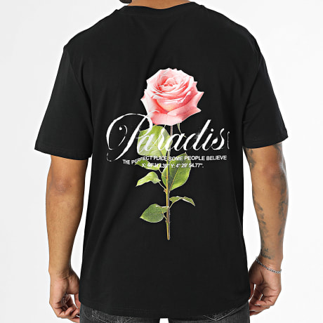 Luxury Lovers - Tee Shirt Oversize Large One Rose Nero