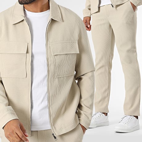 Classic Series - Beige jas met rits en broeken