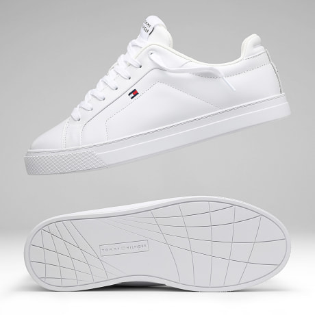 Tommy Hilfiger - Baskets Icon Court Leather Flag 5317 White
