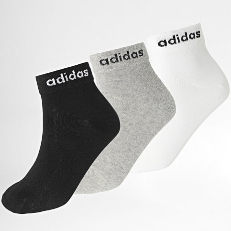 Adidas Sportkleding - Set van 3 paar lineaire sokken IC1306 Zwart Wit Heide Grijs