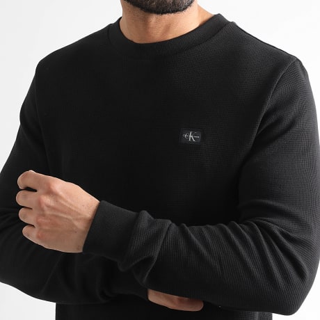 Calvin Klein - Hoodie Crewneck Waffle 7117 Zwart