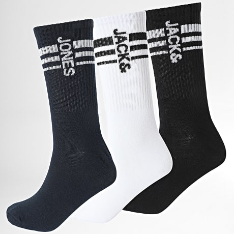 Jack And Jones - 3 Pares Calcetines Mate Blanco Azul Marino Negro
