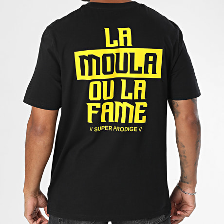 Super Prodige - Oversize T-Shirt Large La Moula Ou La Fame Schwarz Gelb