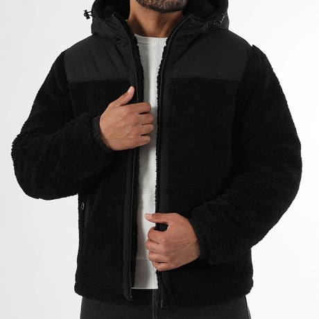 LBO - Chaqueta polar con capucha bicolor 0014 negro