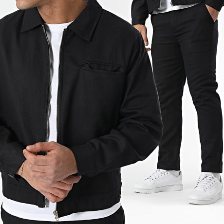 Frilivin - Ensemble Veste Jean Zippée Et Jean Noir