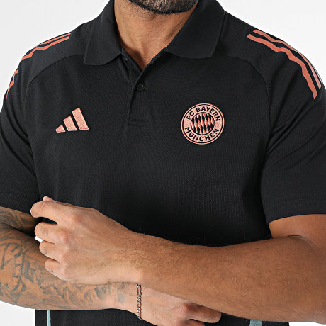 Adidas Performance - FC Bayern Munich Polo de manga corta a rayas JI5279 Negro Camel