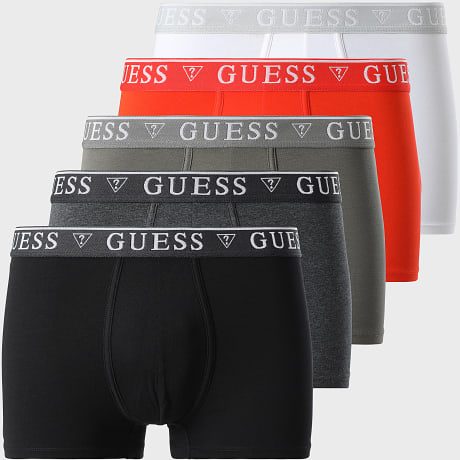Guess - Set van 5 boxers U4YG16-K6YW1 Zwart Grijs Wit Oranje Houtskool Grijs Gemêleerd