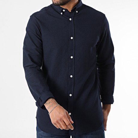 JJ Rebel - Camisa de Mangas Largas Oscar Azul Marino
