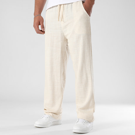 LBO - Pantalon Large Lin 1865 Beige