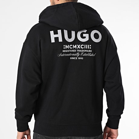 Hugo Azul - Sudadera Con Capucha Zippé Oversize Nardimez 50520017 Negra