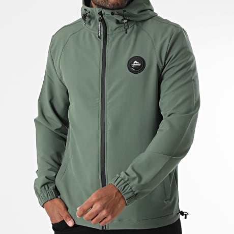 Helvetica - Chaqueta Zippée Capuche Havane Verde Kaki